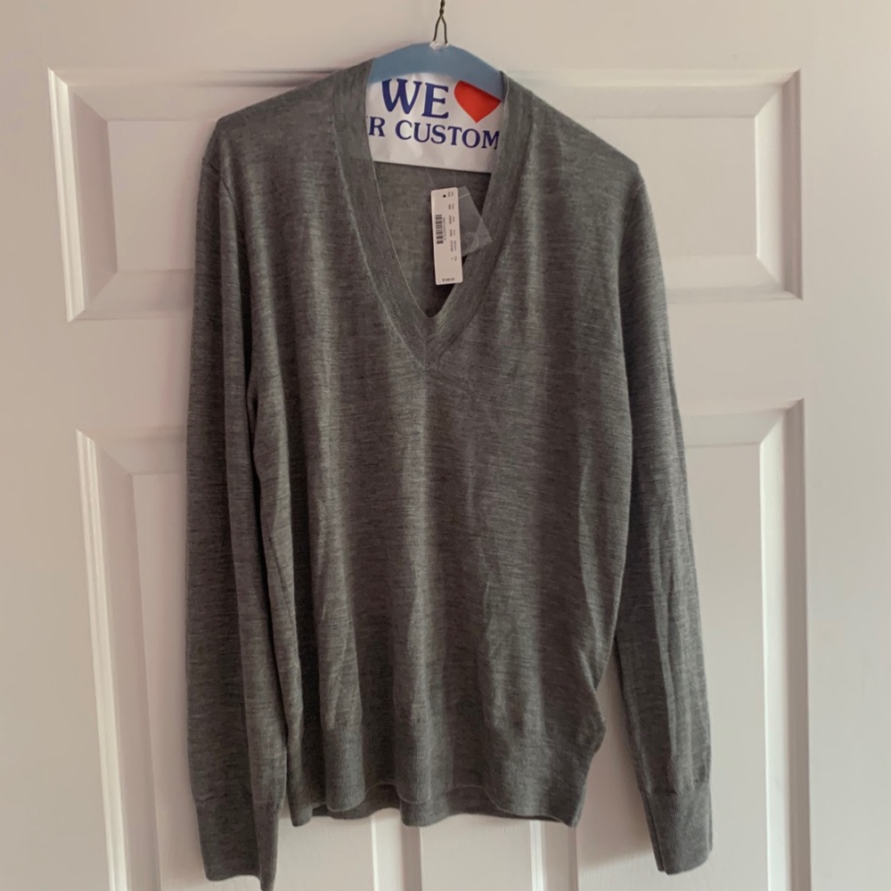 Grey J Crew Cashmere Sweater